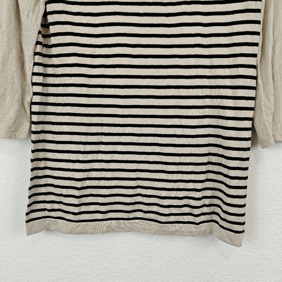 Weekend Max Mara Silk Blend Striped 3/4 Sleeve Light Weight Sweater Size XL - Picture 3 of 14